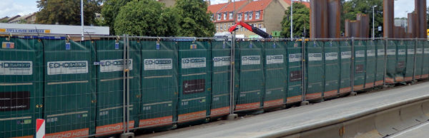 Mobil støjskærm på Lyngbyvejen