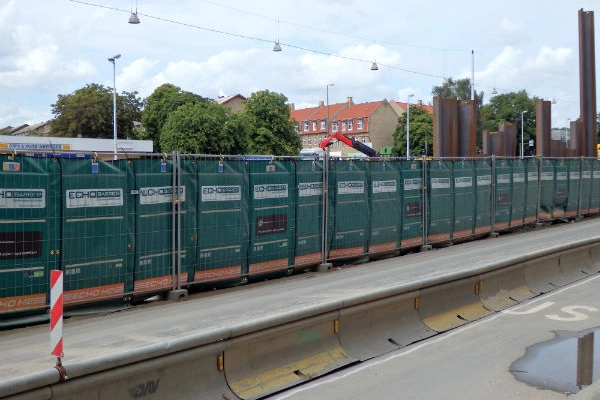 Mobil støjskærm på Lyngbyvejen